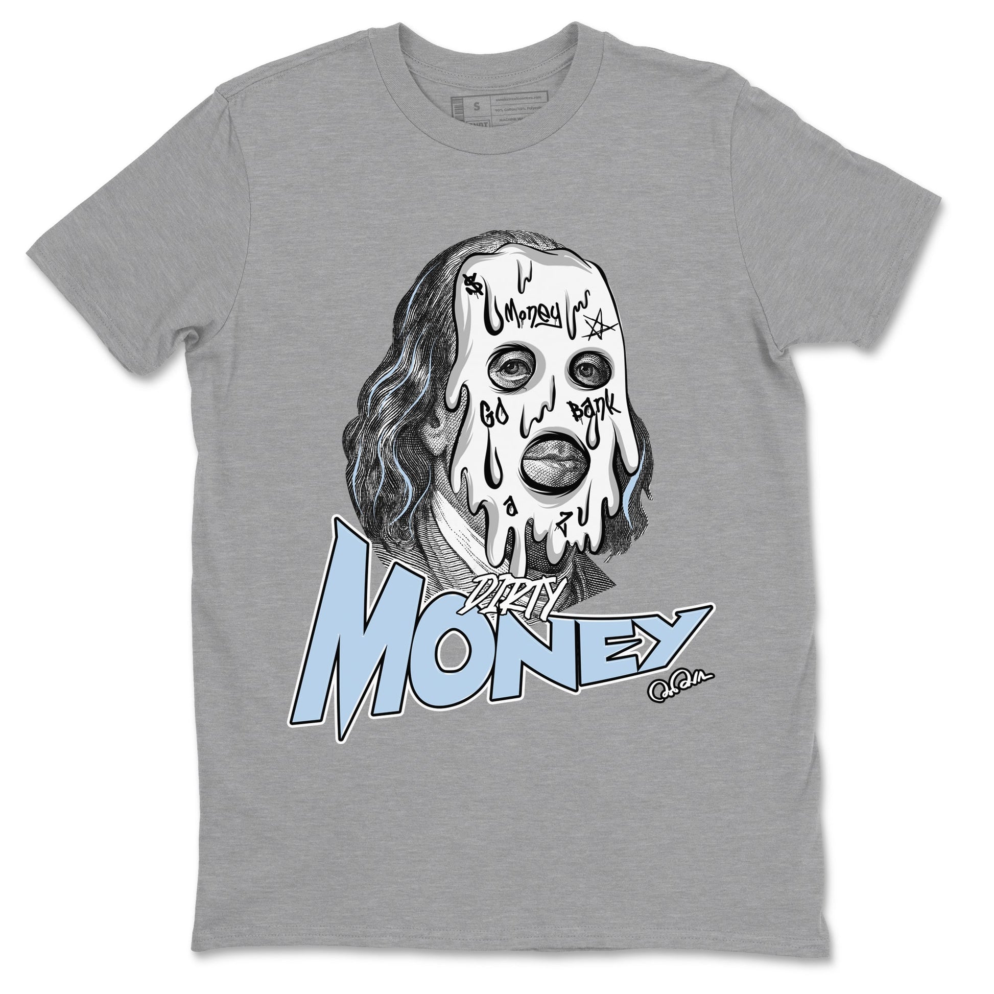 Air Jordan 13 Blue Grey shirt to match jordans Dirty Money sneaker tees AJ13 Blue Grey SNRT Sneaker Release Tees unisex cotton Heather Grey 2 crew neck shirt