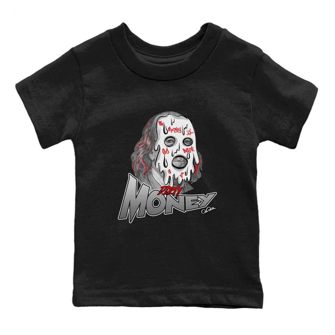 Air Jordan 13 Wolf Grey Dirty Money Baby and Kids Sneaker Tees AJ13 Wolf Grey Kids Sneaker Tees Washing and Care Tip