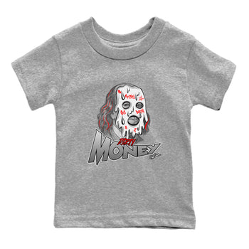 Air Jordan 13 Wolf Grey Sneaker Match Tees Dirty Money Sneaker Tees AJ13 Wolf Grey Sneaker Release Tees Kids Shirts Heather Grey 2
