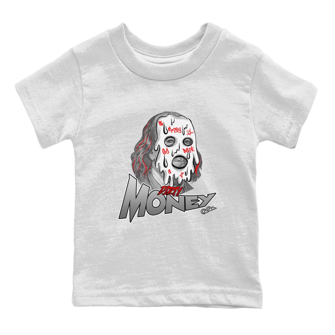 Air Jordan 13 Wolf Grey Sneaker Match Tees Dirty Money Sneaker Tees AJ13 Wolf Grey Sneaker Release Tees Kids Shirts White 2