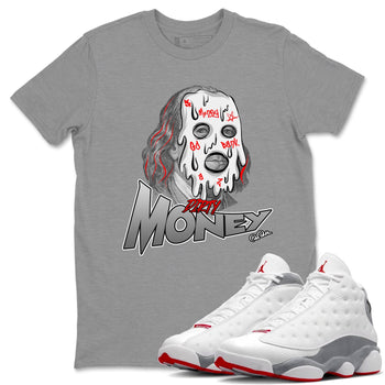 Air Jordan 13 Wolf Grey Dirty Money Crew Neck Sneaker Tees AJ13 Wolf Grey Sneaker T-Shirts Size Chart