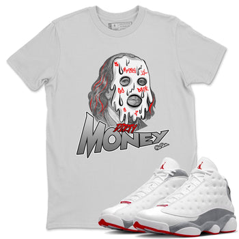 Air Jordan 13 Wolf Grey Dirty Money Crew Neck Sneaker Tees AJ13 Wolf Grey Sneaker T-Shirts Washing and Care Tip