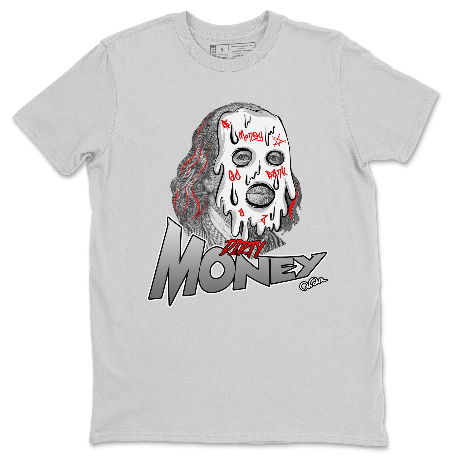 Air Jordan 13 Wolf Grey Sneaker Match Tees Dirty Money Sneaker Tees AJ13 Wolf Grey Sneaker Release Tees Unisex Shirts Silver 2
