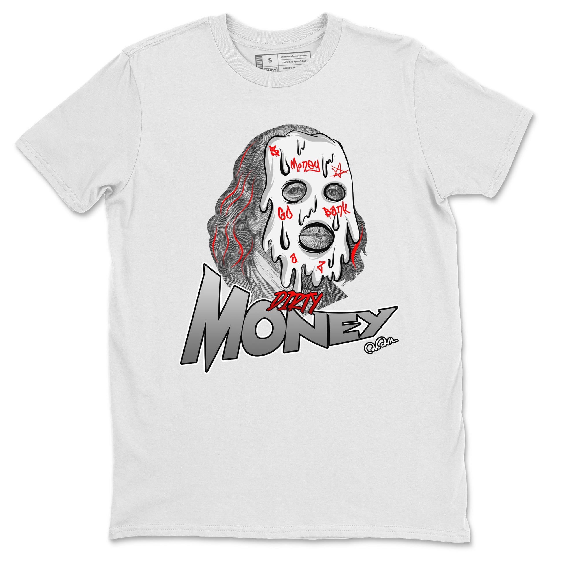 Air Jordan 13 Wolf Grey Sneaker Match Tees Dirty Money Sneaker Tees AJ13 Wolf Grey Sneaker Release Tees Unisex Shirts White 2