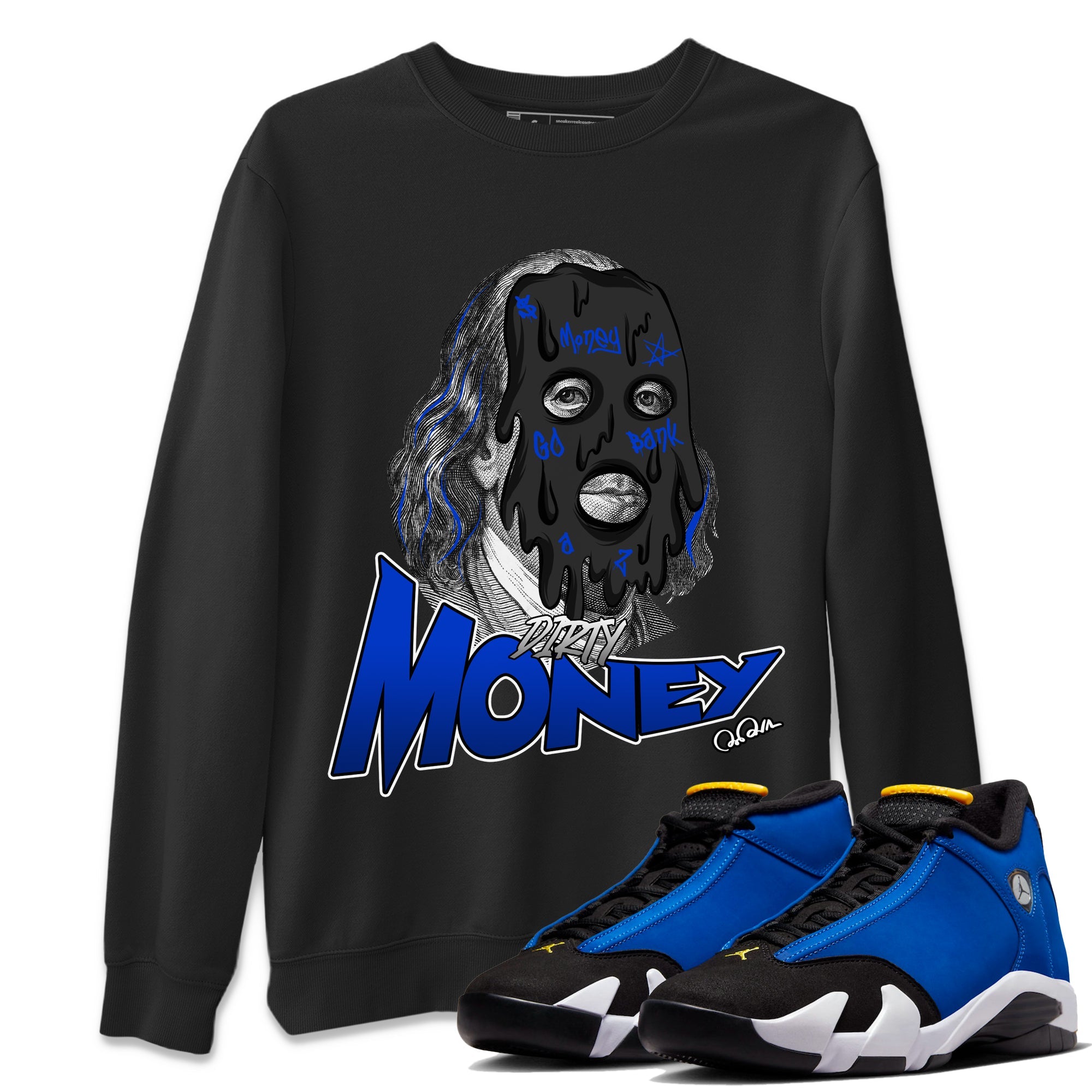 Air Jordan 14 Laney Sneaker Match Tees Dirty Money Sneaker Tees AJ14 Laney Sneaker Release Tees Unisex Shirts Black 1