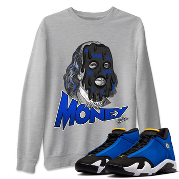 Air Jordan 14 Laney Sneaker Match Tees Dirty Money Sneaker Tees AJ14 Laney Sneaker Release Tees Unisex Shirts Heather Grey 1