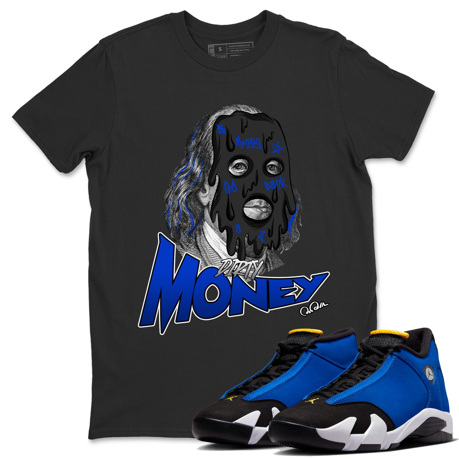 Air Jordan 14 Laney Sneaker Match Tees Dirty Money Sneaker Tees AJ14 Laney Sneaker Release Tees Unisex Shirts Black 1