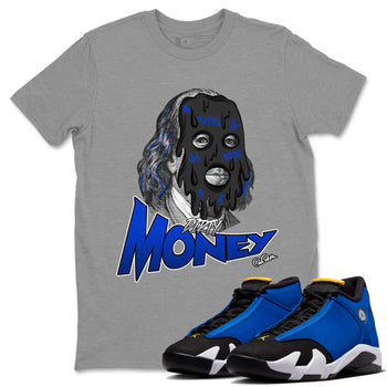Air Jordan 14 Laney Sneaker Match Tees Dirty Money Sneaker Tees AJ14 Laney Sneaker Release Tees Unisex Shirts Heather Grey 1