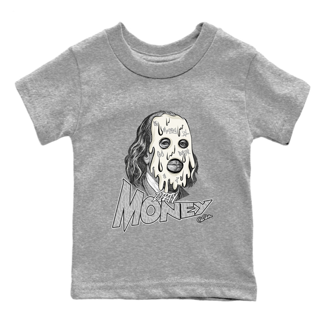 3s Ivory shirt to match jordans Dirty Money sneaker tees Air Jordan 3 Ivory SNRT sneaker release tees baby toddler Heather Grey 2 cotton Shirt