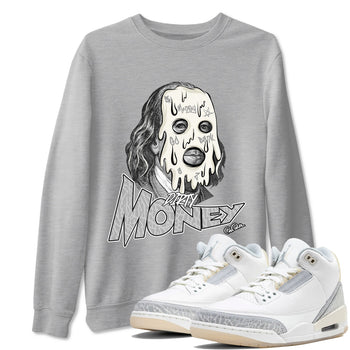 3s Ivory shirt to match jordans Dirty Money sneaker tees Air Jordan 3 Ivory SNRT Sneaker Release Tees unisex cotton Heather Grey 1 crew neck shirt