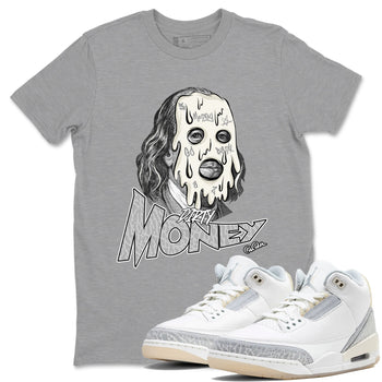 3s Ivory shirt to match jordans Dirty Money sneaker tees Air Jordan 3 Ivory SNRT Sneaker Release Tees unisex cotton Heather Grey 1 crew neck shirt