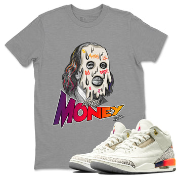 Air Jordan 3 J Balvin shirt to match jordans Dirty Money sneaker tees AJ3 Balvin  SNRT Sneaker Release Tees LGBTQ Gay Pride T-Shirt Unisex Heather Grey 1 T-Shirt