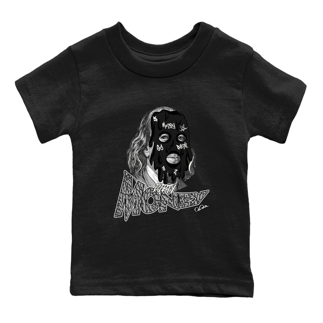 Air Jordan 3 Off Noir shirt to match jordans Dirty Money sneaker tees AJ3 Off Noir SNRT Sneaker Release Tees Baby Toddler Black 2 T-Shirt