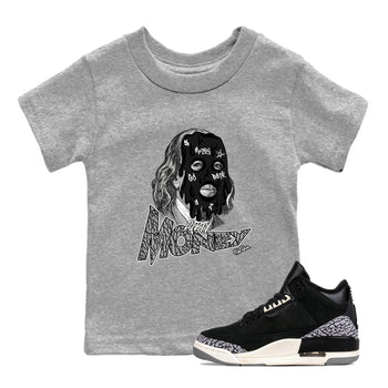Air Jordan 3 Off Noir shirt to match jordans Dirty Money sneaker tees AJ3 Off Noir SNRT Sneaker Release Tees Baby Toddler Heather Grey 1 T-Shirt