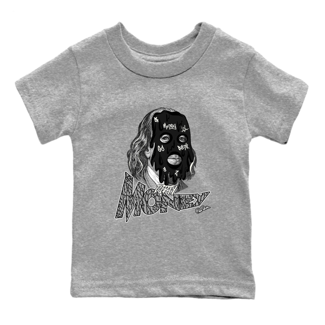 Air Jordan 3 Off Noir shirt to match jordans Dirty Money sneaker tees AJ3 Off Noir SNRT Sneaker Release Tees Baby Toddler Heather Grey 2 T-Shirt