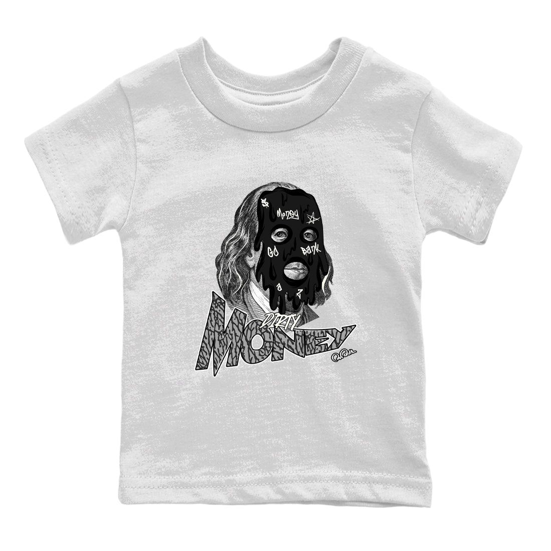 Air Jordan 3 Off Noir shirt to match jordans Dirty Money sneaker tees AJ3 Off Noir SNRT Sneaker Release Tees Baby Toddler White 2 T-Shirt