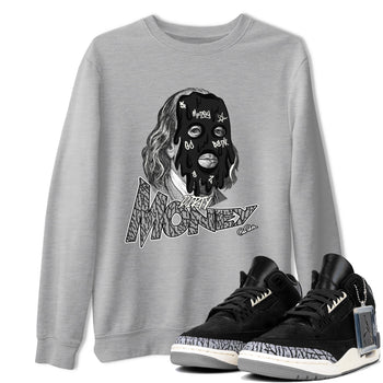Air Jordan 3 Off Noir shirt to match jordans Dirty Money sneaker tees AJ3 Off Noir SNRT Sneaker Release Tees Unisex Heather Grey 1 T-Shirt