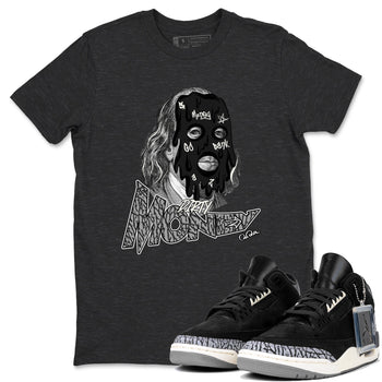 Air Jordan 3 Off Noir shirt to match jordans Dirty Money sneaker tees AJ3 Off Noir SNRT Sneaker Release Tees Unisex Charcoal Heather 1 T-Shirt