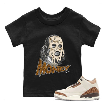 Air Jordan 3 Palomino Sneaker Match Tees Dirty Money Sneaker Tees AJ3 Palomino Sneaker Release Tees Kids Shirts Black 1