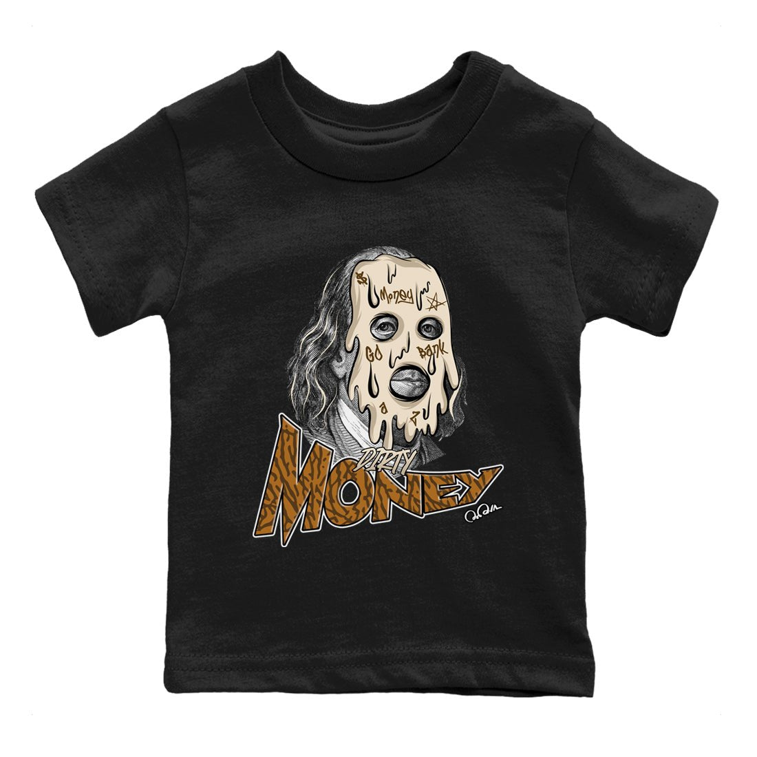 Air Jordan 3 Palomino Sneaker Match Tees Dirty Money Sneaker Tees AJ3 Palomino Sneaker Release Tees Kids Shirts Black 2