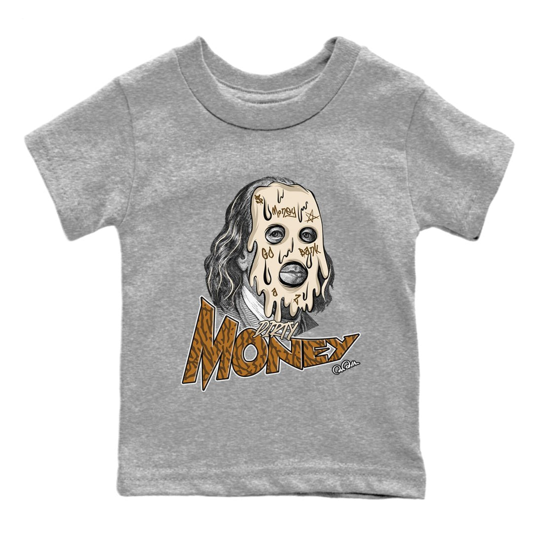 Air Jordan 3 Palomino Sneaker Match Tees Dirty Money Sneaker Tees AJ3 Palomino Sneaker Release Tees Kids Shirts Heather Grey 2