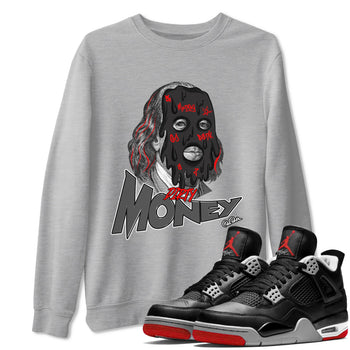 4s Bred Reimagined shirt to match jordans Dirty Money sneaker tees Air Jordan 4 Bred Reimagined SNRT Sneaker Release Tees Unisex Heather Grey 1 T-Shirt