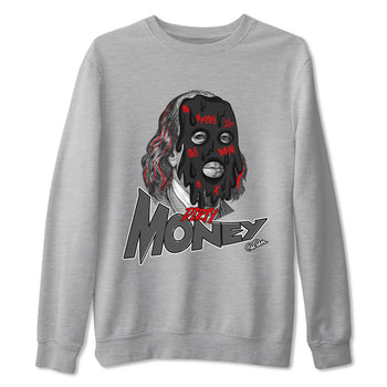 4s Bred Reimagined shirt to match jordans Dirty Money sneaker tees Air Jordan 4 Bred Reimagined SNRT Sneaker Release Tees Unisex Heather Grey 2 T-Shirt