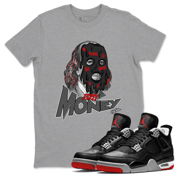 4s Bred Reimagined shirt to match jordans Dirty Money sneaker tees Air Jordan 4 Bred Reimagined SNRT Sneaker Release Tees Unisex Heather Grey 1 T-Shirt