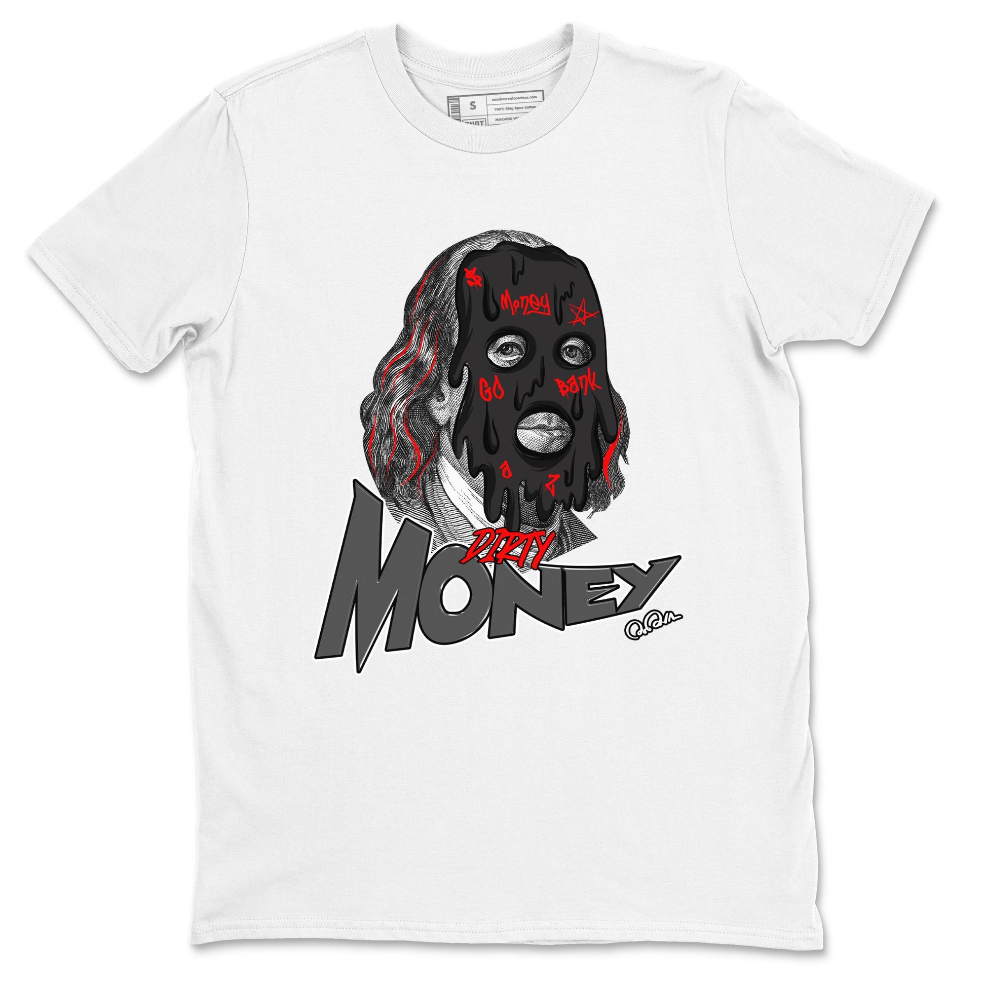 4s Bred Reimagined shirt to match jordans Dirty Money sneaker tees Air Jordan 4 Bred Reimagined SNRT Sneaker Release Tees Unisex White 2 T-Shirt