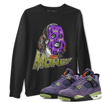 Air Jordan 4 Canyon Purple shirt to match jordans Dirty Money sneaker tees AJ4 Canyon Purple SNRT Sneaker Release Tees Unisex Black 1 T-Shirt, Halloween tshirt