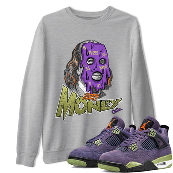 Air Jordan 4 Canyon Purple shirt to match jordans Dirty Money sneaker tees AJ4 Canyon Purple SNRT Sneaker Release Tees Unisex Heather Grey 1 T-Shirt, Halloween tshirt