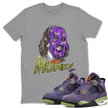 Air Jordan 4 Canyon Purple shirt to match jordans Dirty Money sneaker tees AJ4 Canyon Purple SNRT Sneaker Release Tees Unisex Heather Grey 1 T-Shirt, Halloween tshirt