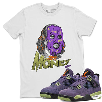 Air Jordan 4 Canyon Purple shirt to match jordans Dirty Money sneaker tees AJ4 Canyon Purple SNRT Sneaker Release Tees Unisex White 1 T-Shirt, Halloween tshirt