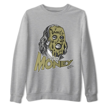 Air Jordan 4 Medium Olive shirt to match jordans Dirty Money sneaker tees AJ4Medium Olive SNRT Sneaker Release Tees Unisex Heather Grey 2 T-Shirt