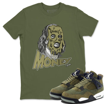Air Jordan 4 Medium Olive shirt to match jordans Dirty Money sneaker tees AJ4Medium Olive SNRT Sneaker Release Tees Unisex Military Green 1 T-Shirt