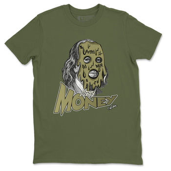 Air Jordan 4 Medium Olive shirt to match jordans Dirty Money sneaker tees AJ4Medium Olive SNRT Sneaker Release Tees Unisex Military Green 2 T-Shirt