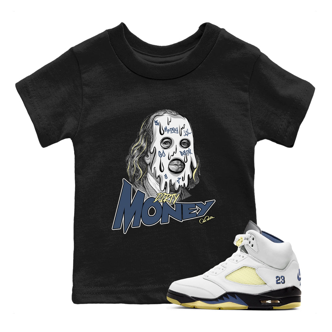 Air Jordan 5 A Ma Maniere x Photon Dust shirt to match jordans Dirty Money sneaker tees Jordan 5 A Ma Maniere "Dawn" SNRT Sneaker Release Tees Baby Toddler Black 1 T-Shirt