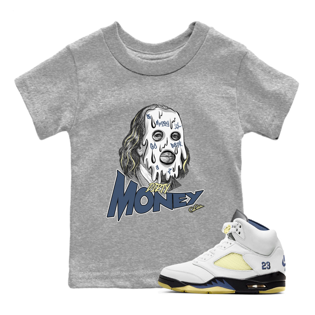 Air Jordan 5 A Ma Maniere x Photon Dust shirt to match jordans Dirty Money sneaker tees Jordan 5 A Ma Maniere "Dawn" SNRT Sneaker Release Tees Baby Toddler Heather Grey 1 T-Shirt
