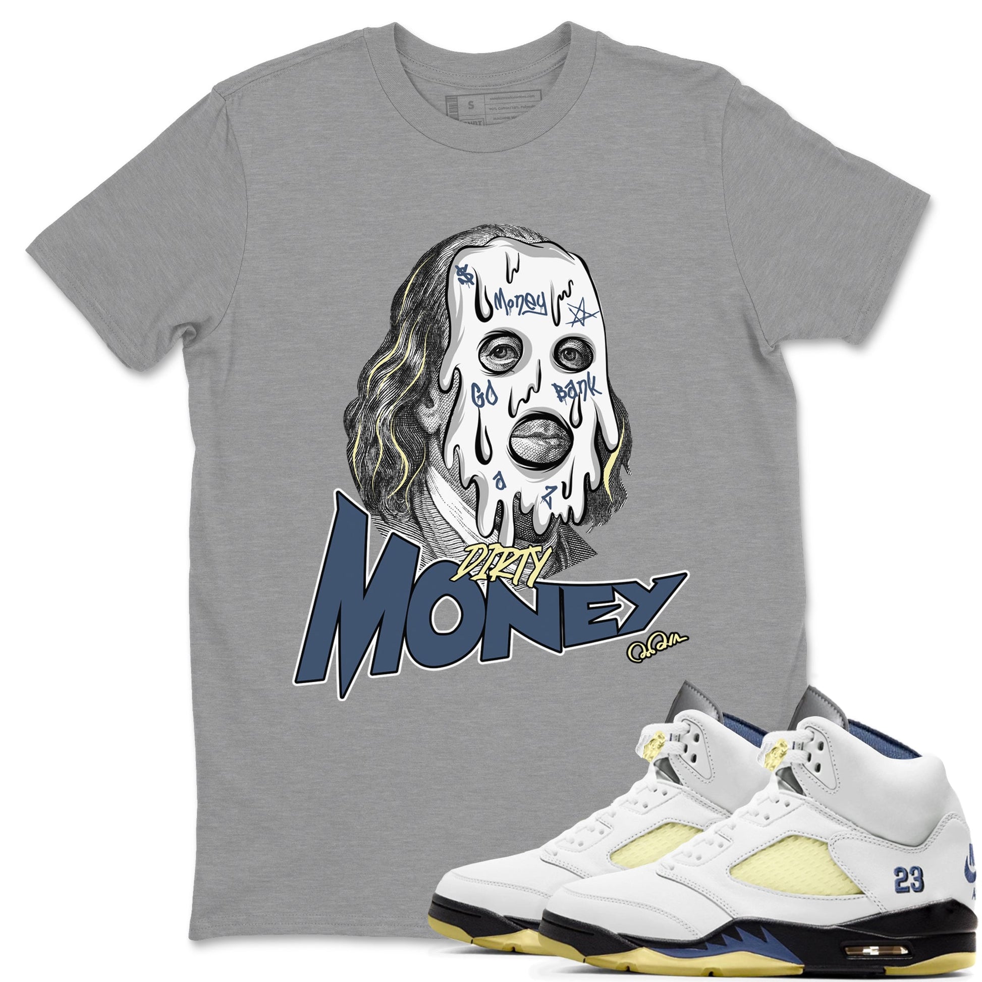 Air Jordan 5 A Ma Maniere x Photon Dust shirt to match jordans Dirty Money sneaker tees Jordan 5 A Ma Maniere "Dawn" SNRT Sneaker Release Tees Unisex Heather Grey 1 T-Shirt