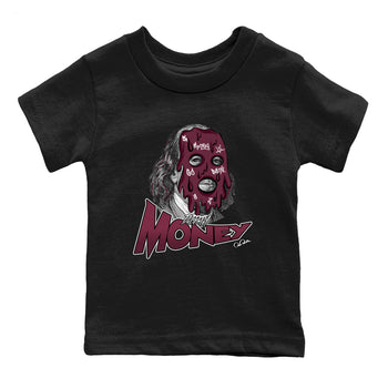 Air Jordan 5 Burgundy Sneaker Match Tees Dirty Money Sneaker Tees AJ5 Burgundy Sneaker Release Tees Kids Shirts Black 2