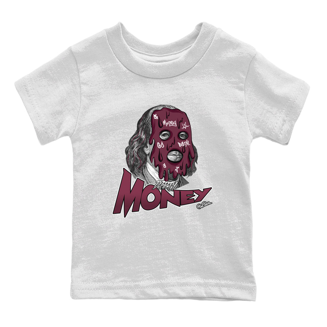 Air Jordan 5 Burgundy Sneaker Match Tees Dirty Money Sneaker Tees AJ5 Burgundy Sneaker Release Tees Kids Shirts White 2