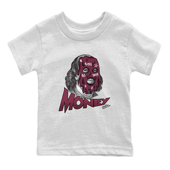 Air Jordan 5 Burgundy Sneaker Match Tees Dirty Money Sneaker Tees AJ5 Burgundy Sneaker Release Tees Kids Shirts White 2
