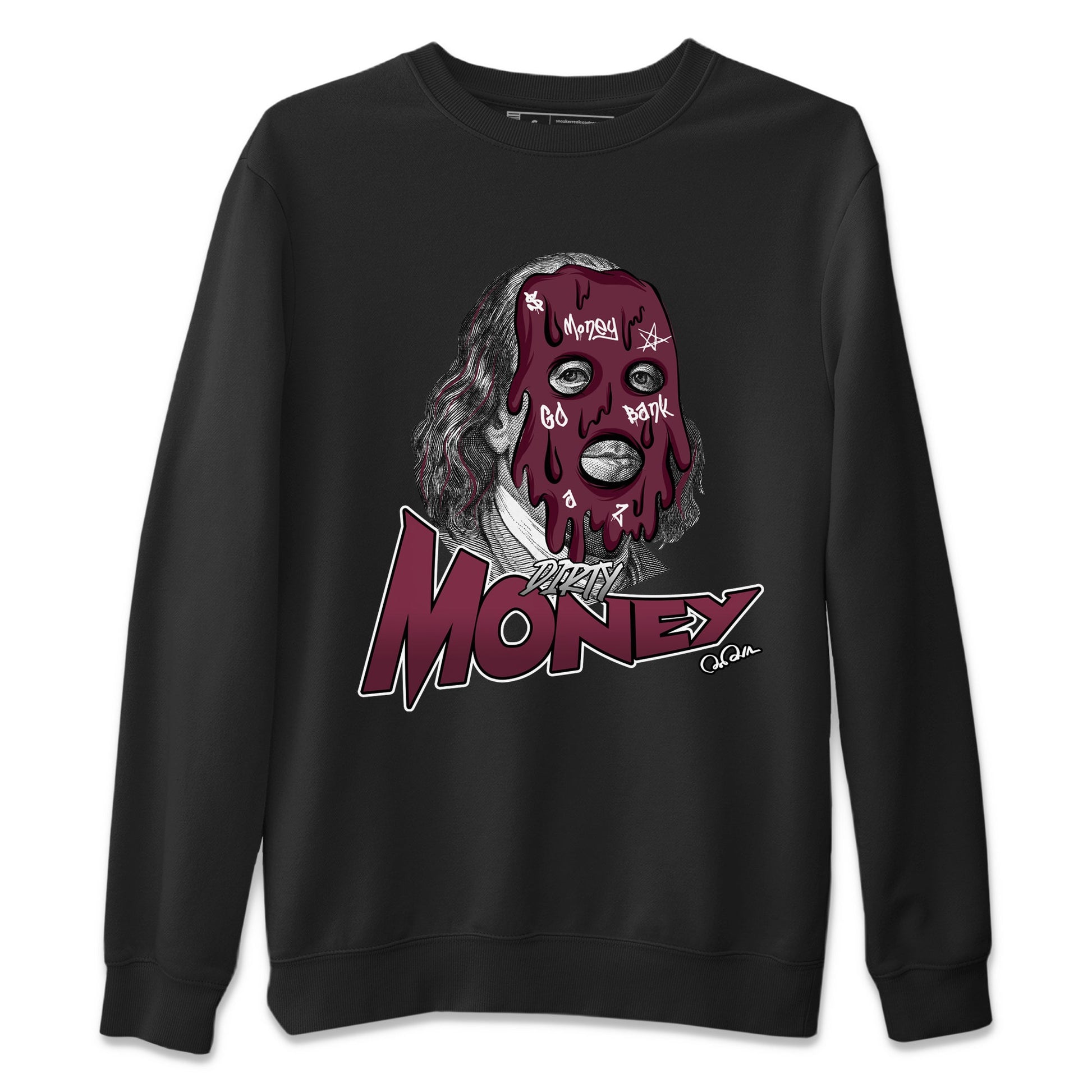 Air Jordan 5 Burgundy Sneaker Match Tees Dirty Money Sneaker Tees AJ5 Burgundy Sneaker Release Tees Unisex Shirts Black 2
