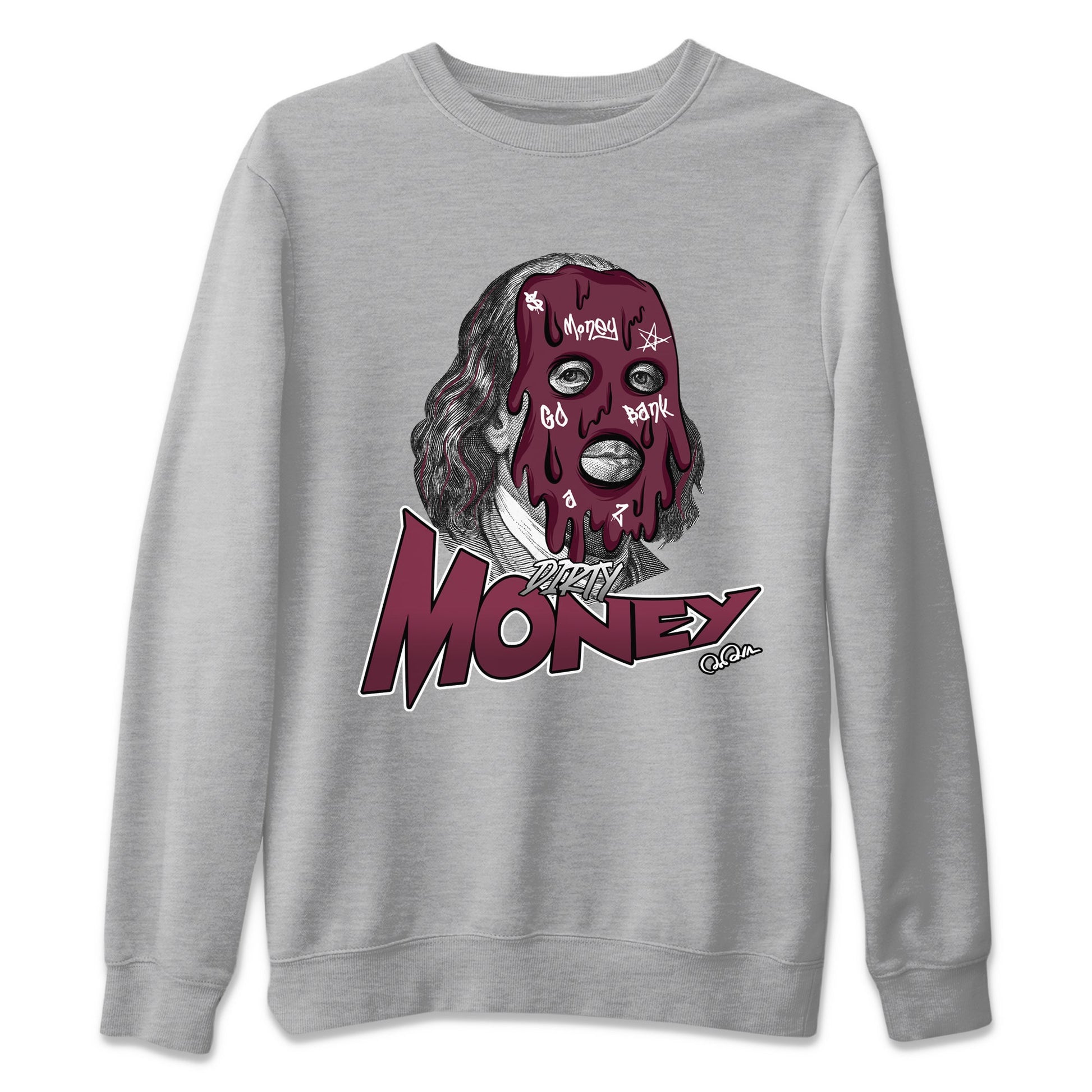 Air Jordan 5 Burgundy Sneaker Match Tees Dirty Money Sneaker Tees AJ5 Burgundy Sneaker Release Tees Unisex Shirts Heather Grey 2