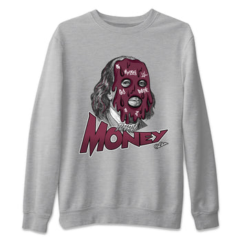 Air Jordan 5 Burgundy Sneaker Match Tees Dirty Money Sneaker Tees AJ5 Burgundy Sneaker Release Tees Unisex Shirts Heather Grey 2