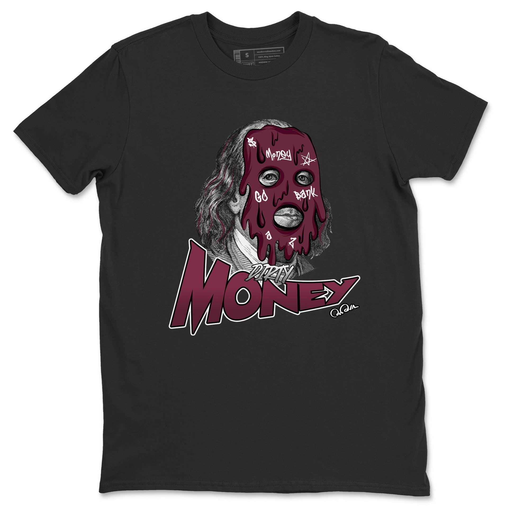 Air Jordan 5 Burgundy Sneaker Match Tees Dirty Money Sneaker Tees AJ5 Burgundy Sneaker Release Tees Unisex Shirts Black 2