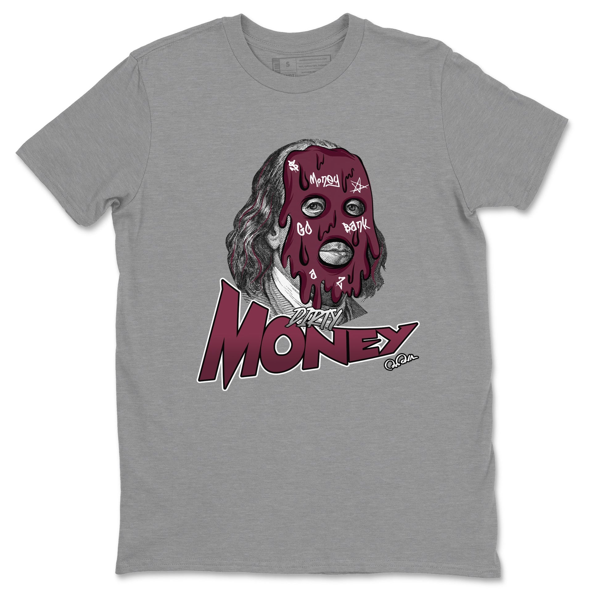 Air Jordan 5 Burgundy Sneaker Match Tees Dirty Money Sneaker Tees AJ5 Burgundy Sneaker Release Tees Unisex Shirts Heather Grey 2