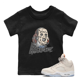 Air Jordan 5 Craft Sneaker Match Tees Dirty Money Sneaker Tees AJ5 SE Craft Sneaker Release Tees Kids Shirts Black 1