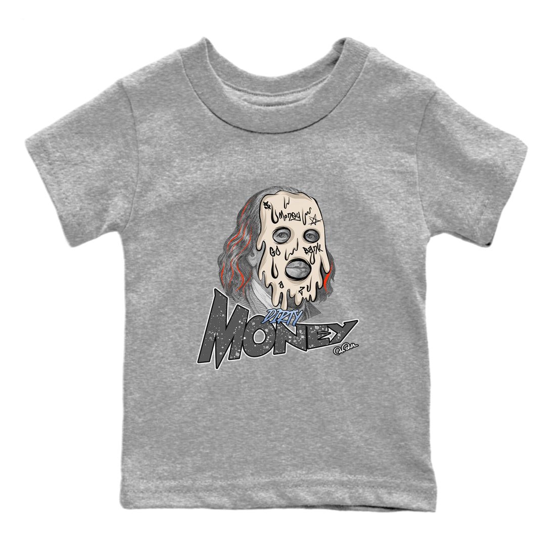 Air Jordan 5 Craft Sneaker Match Tees Dirty Money Sneaker Tees AJ5 SE Craft Sneaker Release Tees Kids Shirts Heather Grey 2