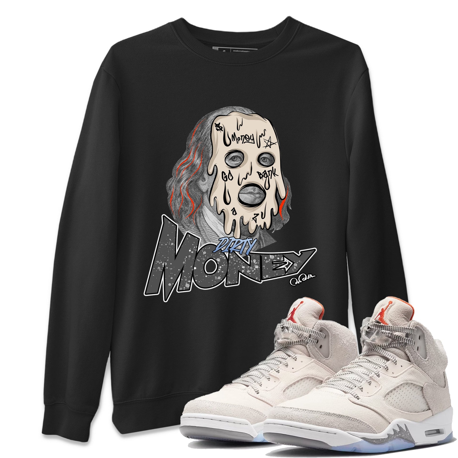 Air Jordan 5 Craft Sneaker Match Tees Dirty Money Sneaker Tees AJ5 SE Craft Sneaker Release Tees Unisex Shirts Black 1